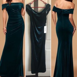 Dark green velvet maxi dress
